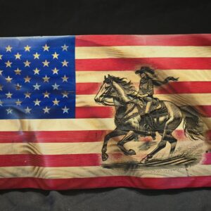 #768 Cowgirl Riding Horse. Front View